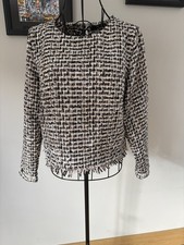 Zara Tweed Blouse Black/white