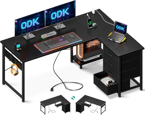 Corner desk with drawers - corner,