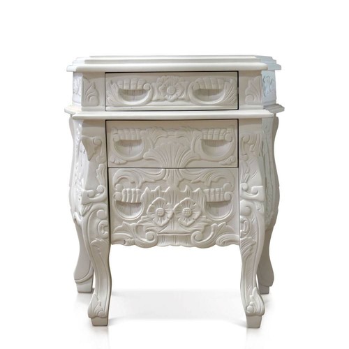 White rococo bedside tables - rococo,