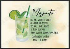 Mojito cocktail metal sign - cocktail, man