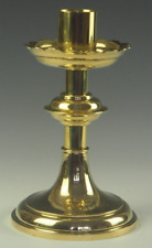 Antique Brass Ecclesiatical Alter Church Candlestick with Engraved Cross