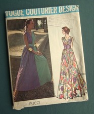 Vintage Vogue sewing pattern PUCCI Couturier Design UNCUT women's dress UK 12