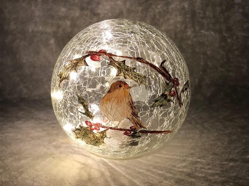 Festive robin led - festive, crackle