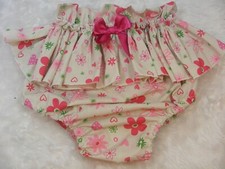 ADULT BABY SISSY cream flower DIAPER nappie COVER PANTIES  OPT LININGS
