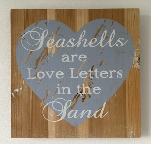 Wooden romantic beach plaque - beach,