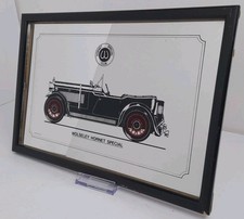 Vintage Wolseley Hornet Special Mirror. 12.5 X 9" With Wooden Frame.