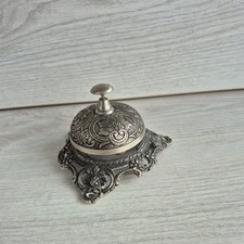 Victorian Chrome Brass Shop Hotel Counter Front Reception Lobby Ornate Desk Bell