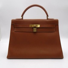 Hermes Kelly F Engraved Brown