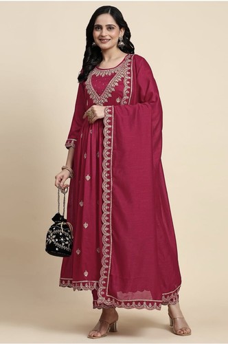 Vichitra silk embroidery work - vichitra,