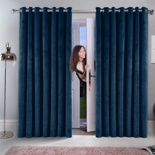 Pair Velvet Curtains Eyelet