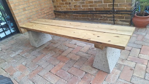 Handcrafted solid timber bench - handcrafted,