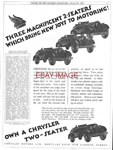 1927 advert chrysler - 1927, 2-seater