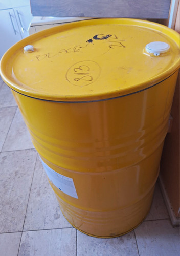 Large yellow steel drum for - yellow,
