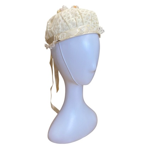 1950s vintage lace juliet cap - 1950s,