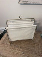 Magazine Rack White Faux
