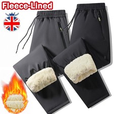 Men Winter Sherpa Fleece Waterproof Thermal Trousers Athletic Joggers Pants Warm