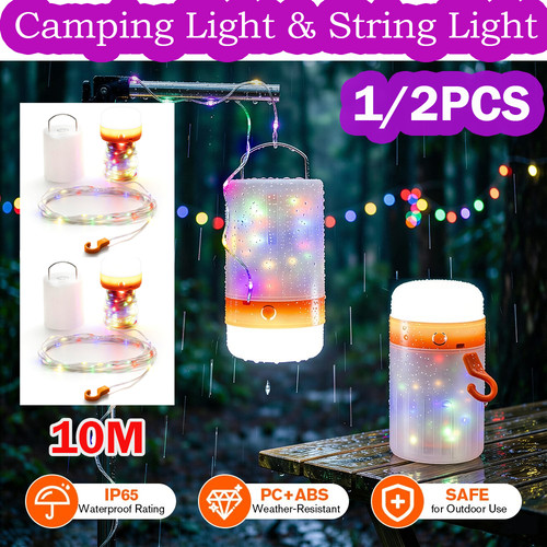 10m portable camping string - 2x,