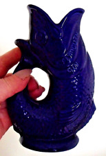 Vintage WADE  (like Dartmouth Pottery) 18cm Glug Jug "Plymouth Gin" Royal Blue