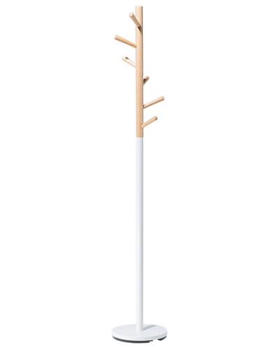 Coat stand brown and - coat, white