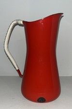 Mid Century Dansk Designs Denmark  IHQ Jug 18cm Red Enamel Woven Handle