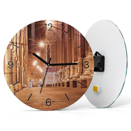 Modern round glass wall clock - modern,