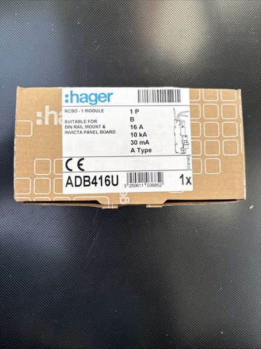 Hager rcbo adb416u - b16,, 16a