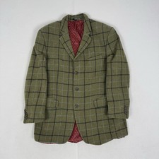Bodes Tweed Blazer Jacket Men's 42R Green Hacking Windowpane Check Sport Country