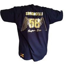 Marco Simoncelli 58 `Wings` LIMITED gold chrome T-Shirt black  SM to XXXL