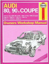 AUDI 80 B2 , 90 B2 & COUPE B2 1.6 1.8 1.9 2.0 2.1 2.2 '79-86 REPAIR MANUAL *VGC*