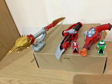 Bundle Power Rangers Megaforce Red Weapons  + Keys all 3 working Sounds V.VGC