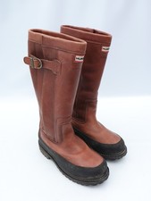 Hunter Crown Boots Leather Waterproof Wellies Wellington Tan Brown UK 7 EU 40