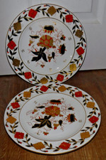 Pair Of Royal Crown Derby Asian Rpse Dinner Plates ~ 10.5" (27cm) ~ 1st