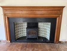 A Large Original Solid Oak Period Fire Surround