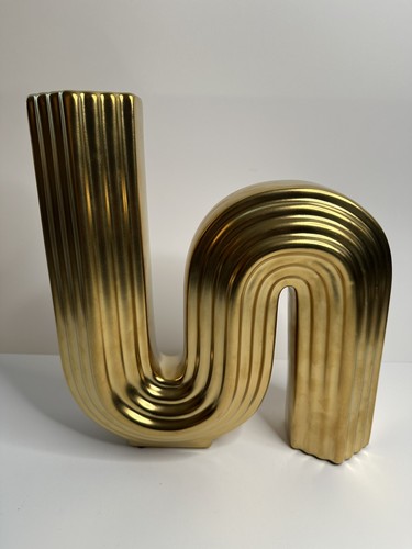 Matte gold ribbed curvy - matte,