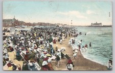 Gt Yarmouth Beach Crowded Scene Postcard 1910 Frith's Series 52334 Social