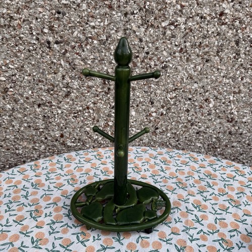 Vintage green cast - iron, mug
