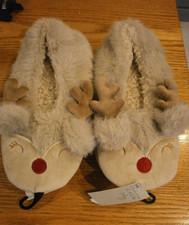 NEW - REINDEER SLIPPERS SIZE