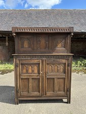 Antique Carved Oak Court Cupboard