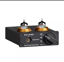 Fosi Audio BOX X2 Phono Preamp for Turntable Tube Preamplifier MM Phonograph US