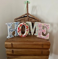 Liberty Inspired H O M E Individual Freestanding Letters Decoupaged Home Decor