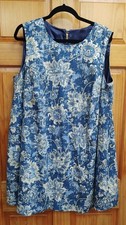 Handmade Viki Sews Pattern Swing lined Button Dress Tunic Blue Navy Size 18/20