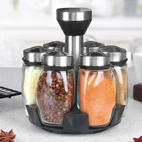 Glass jar set spice and - glass,