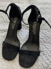 Boohoo Black Wide Fit Sandal Heels Size 7