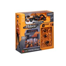 Bburago 18-38451N Mclaren MCL38 2024 Formula 1 Pit Pass Diorama Lando Norris