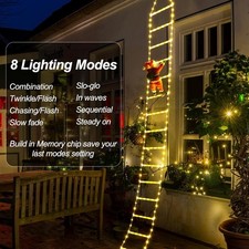 1.2/1.8/3M Christmas Decoration LED Santa Claus Climbing Ladder Light USB Plug 8