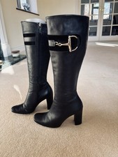 VINTAGE 00’s GUCCI Black Leather Horsebit Knee Length Boots UK 5 / EU 38