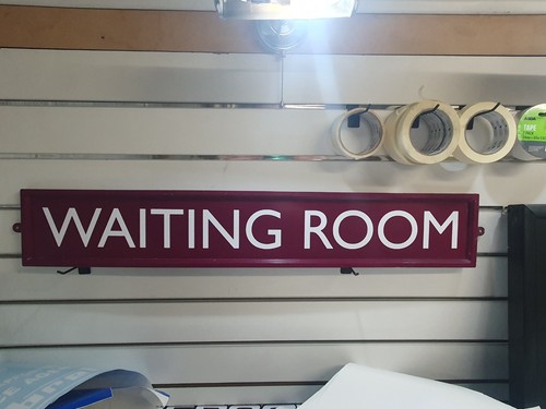 Railway waiting room sign - railway,