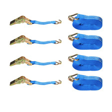 Ratchet Straps Tie Down 4 x 25mm endless 5 Metre Blue1500kg Lashing Straps UK