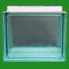 Used Aqua Smooth Blue Glass Block Architectural Privacy Wall Square 190x190x80mm