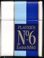 CIGARETTE PACKET-HARD-Player's No.6 ,Extra Mild, 20, UK, warning.3-#